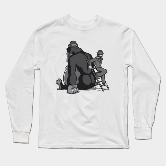 Man Descends from Ape Long Sleeve T-Shirt by Leon